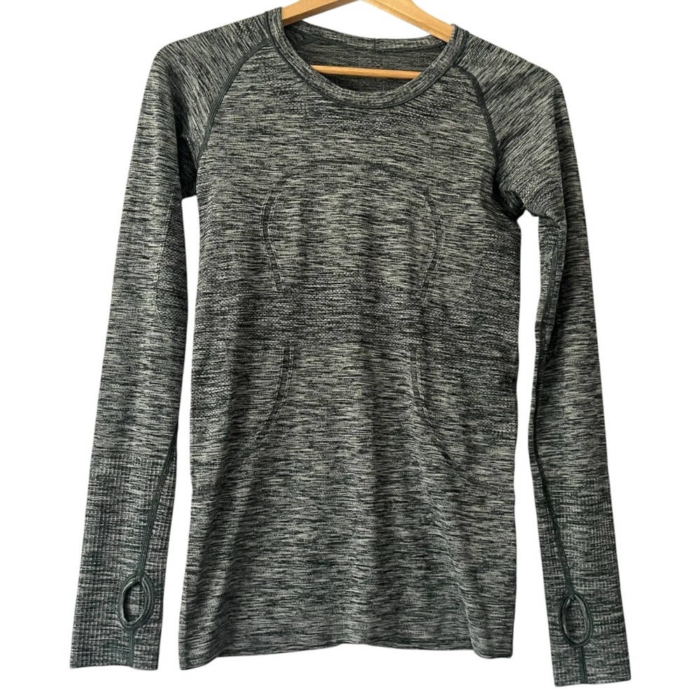 Lululemon Swiftly Tech Long Sleeve Gray Green Heather Women's 6 Sporty Athletic